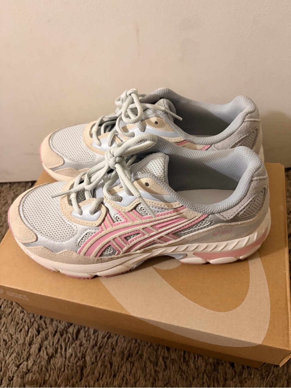 ASICS Light Gray and Pink Women's Athletic Sneakers